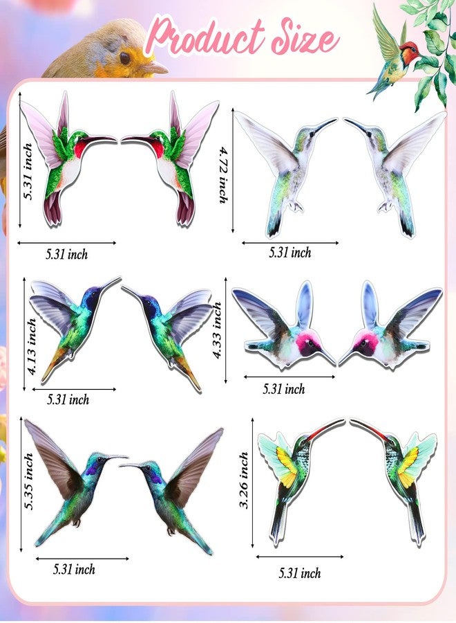 Eaasty 12 Pcs Hummingbird Screen Door Magnets Hummingbird Saver Magnets Flexible Magnetic Decals Decorative Double Sided Magnetic Screen Stickers for Window Patio Sliding Doors Protector - Image 4